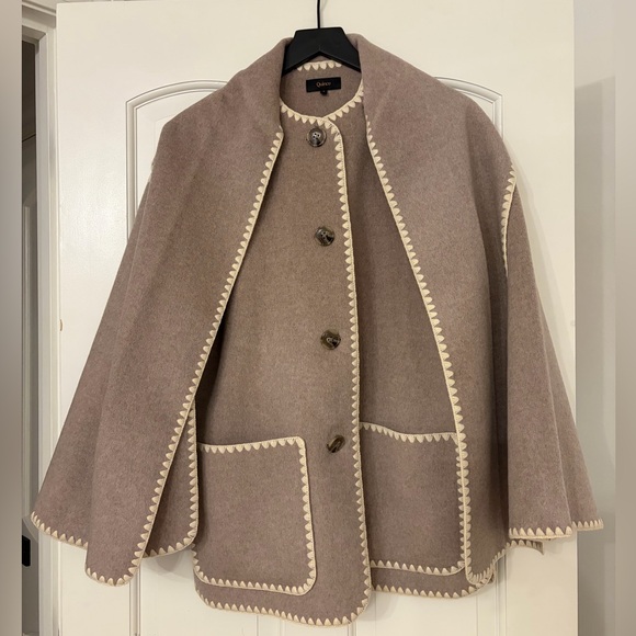 Quince Double-Faced Merino Wool Scarf Coat in Oat - Picture 5 of 7